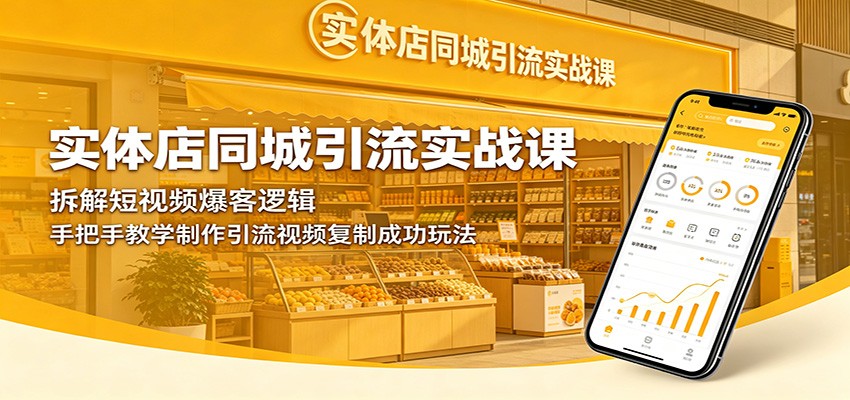 实体店同城引流实战课：拆解短视频爆客逻辑，手把手教学制作引流视频复制成功玩法-沧海聊项目