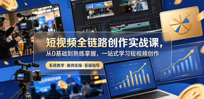 短视频全链路创作实战课，从0基础到熟练掌握，一站式学习短视频创作-沧海聊项目