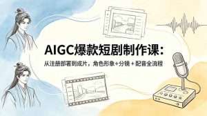 AIGC爆款短剧制作课：从注册部署到成片，角色形象+分镜+配音全流程-沧海聊项目