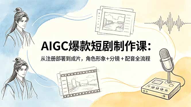 AIGC爆款短剧制作课：从注册部署到成片，角色形象+分镜+配音全流程-沧海聊项目