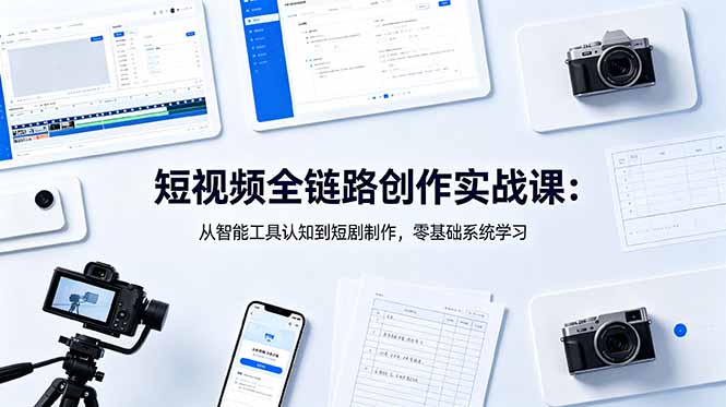 短视频全链路创作实战课：从智能工具认知到短剧制作，零基础系统学习-沧海聊项目