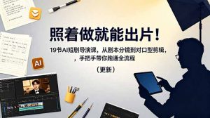 照着做就能出片！19节AI短剧导演课，从剧本分镜到对口型剪辑，手把手带你跑通全流程(更新-沧海聊项目