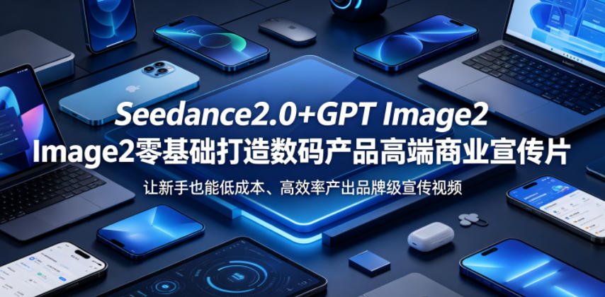 Seedance2.0+GPT Image2零基础打造数码产品高端商业宣传片，让新手也能低成本、高效率产出品牌级宣传视频-沧海聊项目