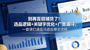 别再盲目铺货了！选品逻辑+关键字优化+广告漏斗，一套课打通亚马逊出单全流程-沧海聊项目