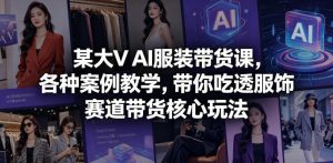 某大V AI服装带货课，各种案例教学，带你吃透服饰赛道带货核心玩法-沧海聊项目