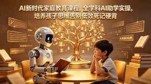 AI新时代家庭教育课程，全学科AI助学实操，培养孩子思维告别低效死记硬背-沧海聊项目