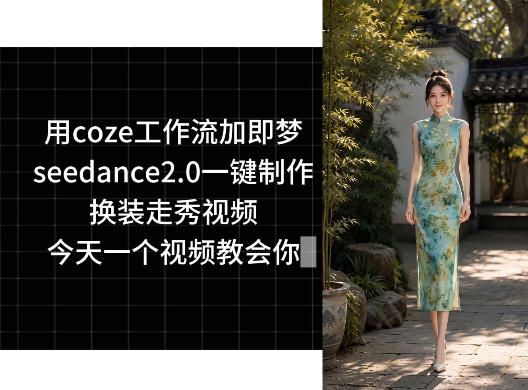 用coze工作流加即梦seedance2.0一键制作换装走秀视频，今天一个视频教会你-沧海聊项目
