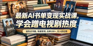 最新AI书单变现实战课,学会蹭电视剧热度,追热点书籍,快速变现,出单100+,日入四位数-沧海聊项目