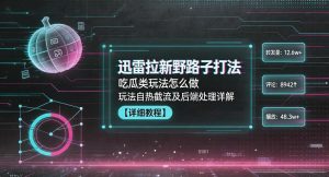 迅雷拉新野路子打法，吃瓜类玩法怎么做，玩法自热截流及后端处理详解-沧海聊项目