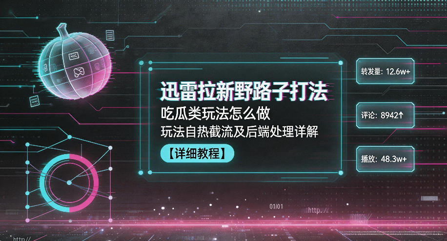 迅雷拉新野路子打法，吃瓜类玩法怎么做，玩法自热截流及后端处理详解-沧海聊项目