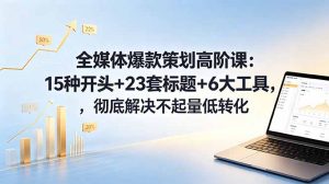 全媒体爆款策划高阶课：15种开头+23套标题+6大工具，彻底解决不起量低转化-沧海聊项目