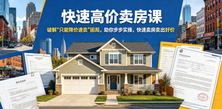 快速高价卖房课，破解“只能降价速卖”困局，助你步步实操，快速卖房卖出好价(更新2026)-沧海聊项目