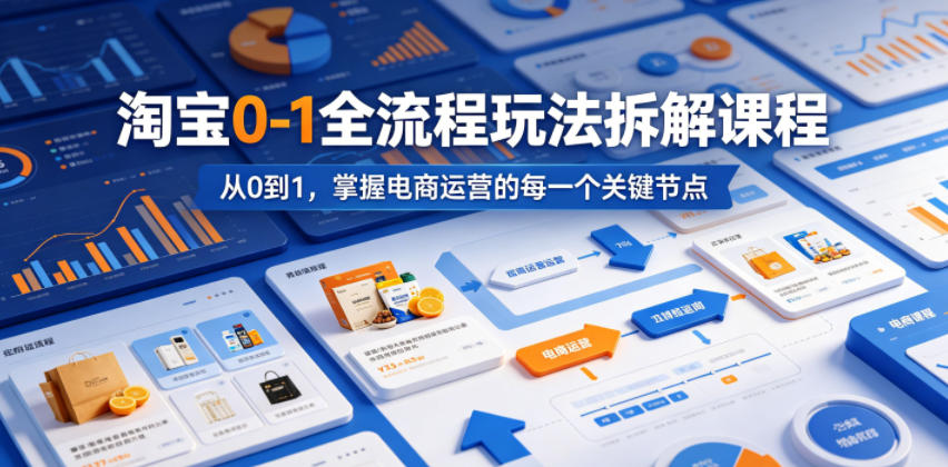 淘宝0-1全流程玩法拆解课程，从0到1，掌握电商运营的每一个关键节点-沧海聊项目