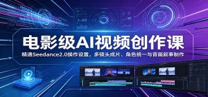 电影级AI视频创作课：精通Seedance2.0操作设置，多镜头成片、角色统一与音画叙事制作-沧海聊项目