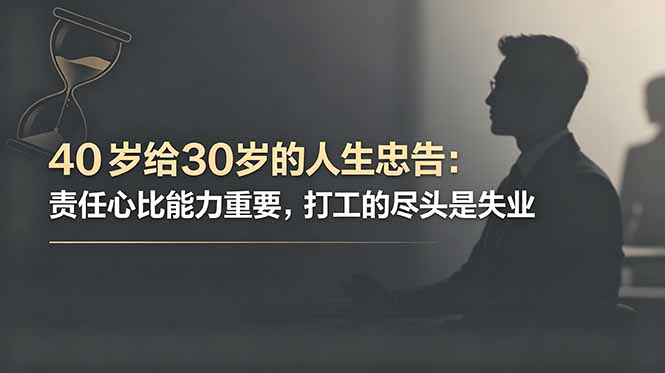 付费文章：40岁给30岁的人生忠告：责任心比能力重要，打工的尽头是失业-沧海聊项目