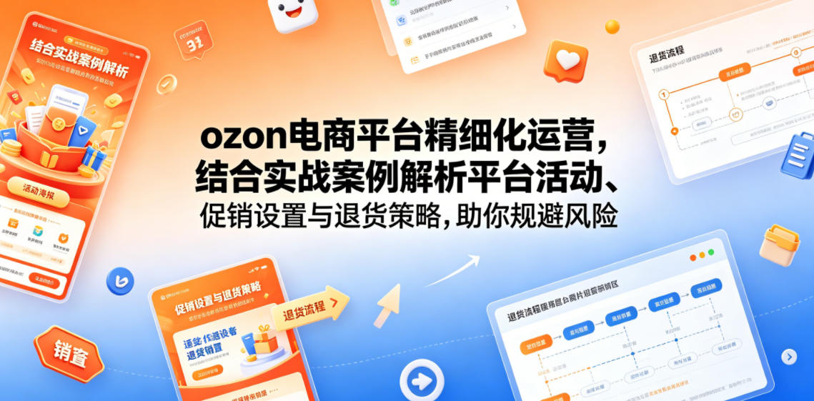 ozon电商平台精细化运营，结合实战案例解析平台活动、促销设置与退货策略，助你规避风险、提升销量-沧海聊项目