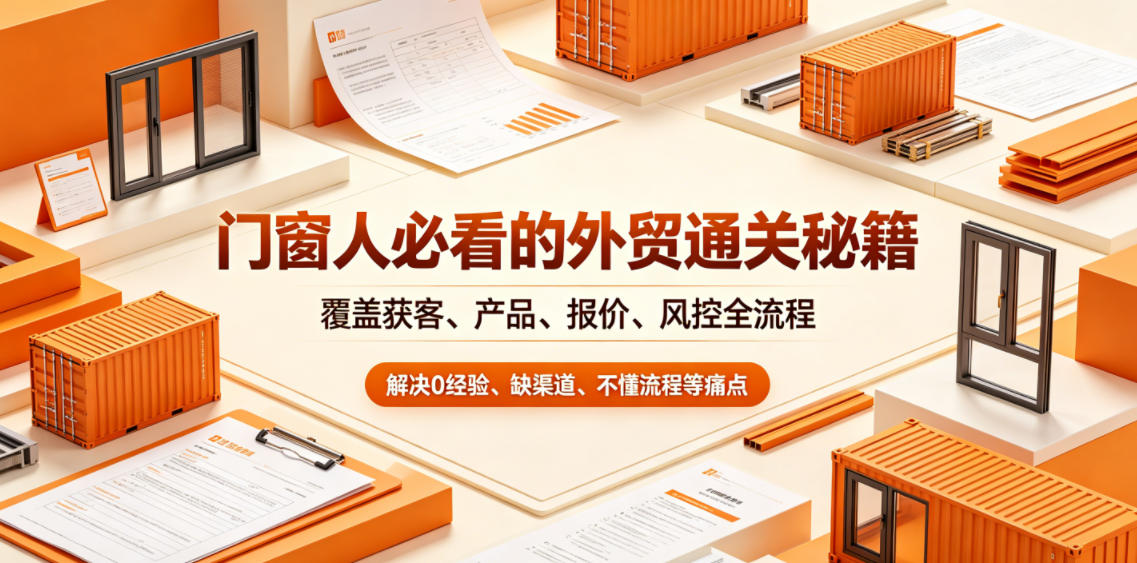 门窗人必看的外贸通关秘籍，块覆盖获客、产品、报价、风控全流程，解决0经验、缺渠道、不懂流程等痛点-沧海聊项目