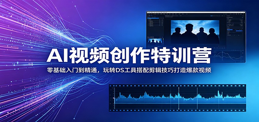 AI视频创作特训营：零基础入门到精通，玩转DS工具搭配剪辑技巧打造爆款视频-沧海聊项目