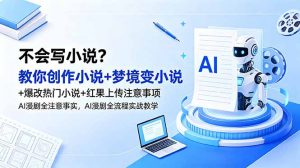 不会写小说？教你创作小说+梦境变小说+爆改热门小说+红果上传注意事项，AI漫剧全流程实战教学-沧海聊项目