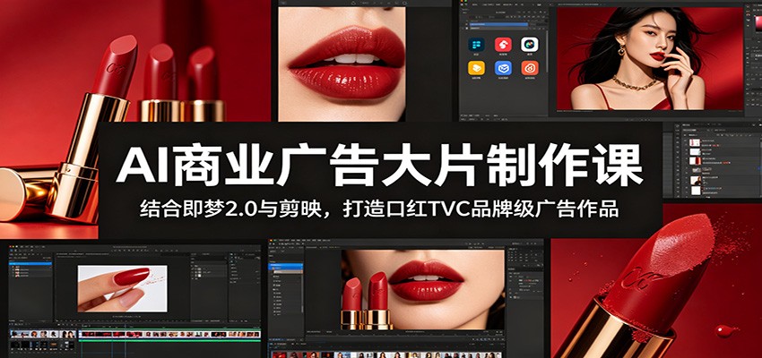 AI商业广告大片制作课：结合即梦2.0与剪映，打造口红TVC品牌级广告作品-沧海聊项目