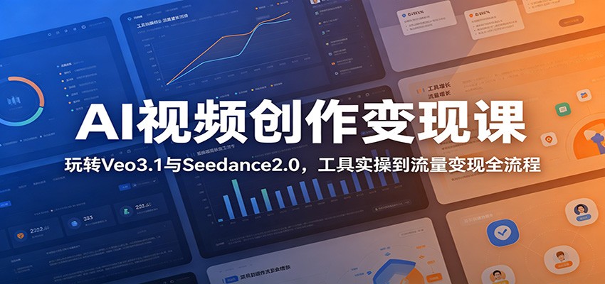 AI视频创作变现课：玩转Veo3.1与Seedance2.0，工具实操到流量变现全流程-沧海聊项目