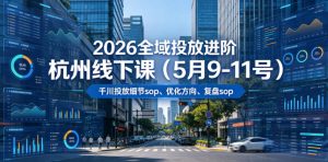 2026全域投放进阶杭州线下课(5月9-11号)，包括千川投放细节sop、优化方向、复盘sop(20小时录音+字幕)-沧海聊项目