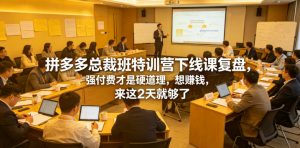 拼多多总裁班特训营下线课复盘，强付费才是硬道理，想賺钱，来这2天就够了-沧海聊项目
