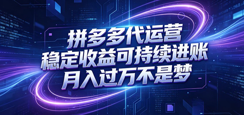 拼多多代运营，小白也能轻松月入过万，真实运营数据可查，全托管代运营-沧海聊项目