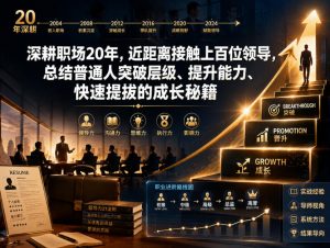 付费文章：深耕职场20年，近距离接触上百位领导，总结普通人突破层级、提升能力、快速提拔的成长秘籍(全网独家干货)-沧海聊项目