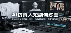 AI仿真人短剧训练营：剧本建模配音剪辑全流程，拆解成熟案例，搭建变现闭环-沧海聊项目