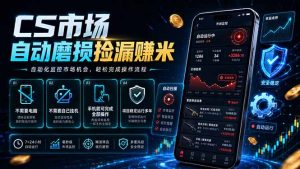 CS市场自动磨损捡漏系统，无需电脑挂机，手机轻松赚米，日入300+-沧海聊项目