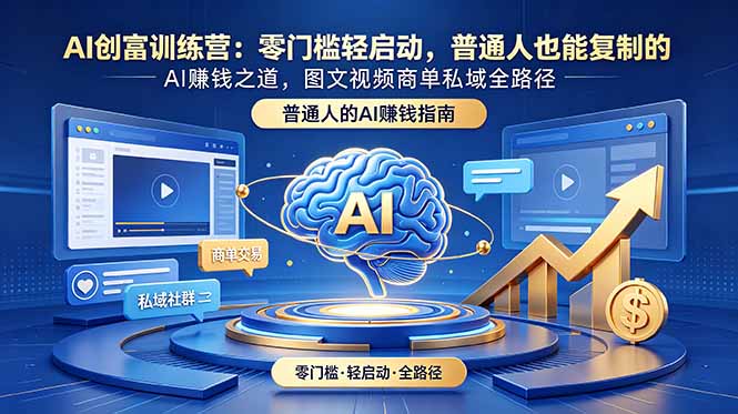 AI创富训练营：零门槛轻启动，普通人也能复制的AI赚钱之道，图文视频商单私域全路径-沧海聊项目