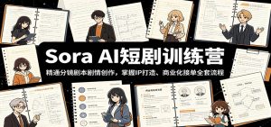 Sora AI短剧训练营：精通分镜剧本剧情创作，掌握IP打造、商业化接单全套流程-沧海聊项目