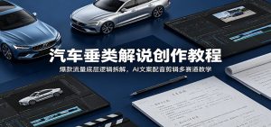 汽车垂类解说创作教程:爆款流量底层逻辑拆解,AI文案配音剪辑多赛道教学-沧海聊项目