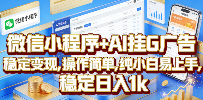 微信小程序+AI挂G广告，稳定变现，操作简单，纯小白易上手，稳定日入1k【揭秘】-沧海聊项目