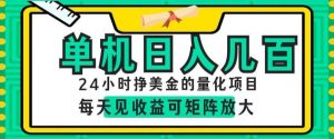 24小时挣美金的AI量化项目，单机日入几百，每天见收益，可矩阵放大【揭秘】-沧海聊项目