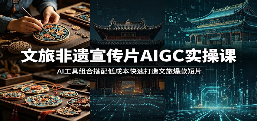 文旅非遗宣传片AIGC实操课：AI工具组合搭配低成本快速打造文旅爆款短片-沧海聊项目