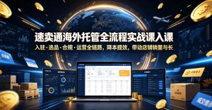 速卖通海外托管全流程实战课入驻・选品・合规・运营全链路，降本提效，带动店铺销量与收益增长-沧海聊项目