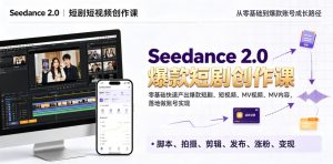 Seedance 2.0短剧短视频创作课，零基础快速产出爆款短剧、短视频、MV内容，落地做账号实现变现-沧海聊项目