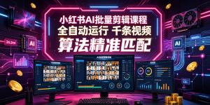 小红书AI批量剪辑课程，24小时全自动运行，解放双手专注运营，千条视频批量处理，小红书算法精准匹配-沧海聊项目
