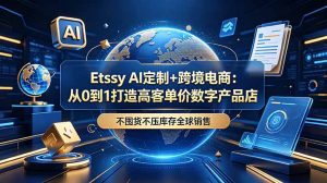 Etsy AI定制+跨境电商：从0到1打造高客单价数字产品店，不囤货不压库存全球销售-沧海聊项目