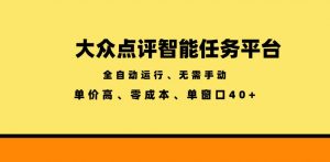 大众点评智能任务平台，全自动运行、无需手动，单价高、零成本、单窗口40+【揭秘】-沧海聊项目