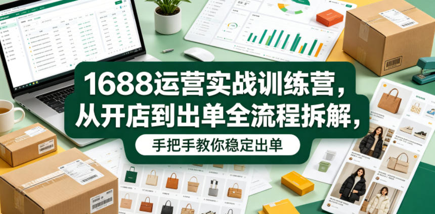 1688运营实战训练营，从开店到出单全流程拆解，手把手教你稳定出单(更新0620)-沧海聊项目