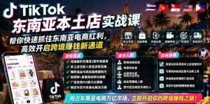 TikTok东南亚本土店实战课，帮你快速抓住东南亚电商红利，高效开启跨境賺钱新通道-沧海聊项目