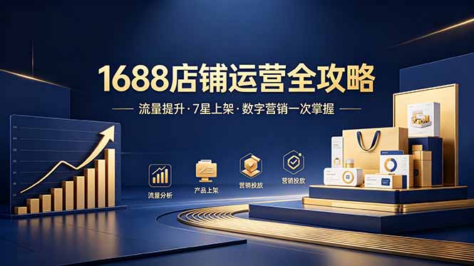 1688店铺没流量？产品上架不到7星？数字营销不会投？全套运营技能一次学(更新6月-沧海聊项目