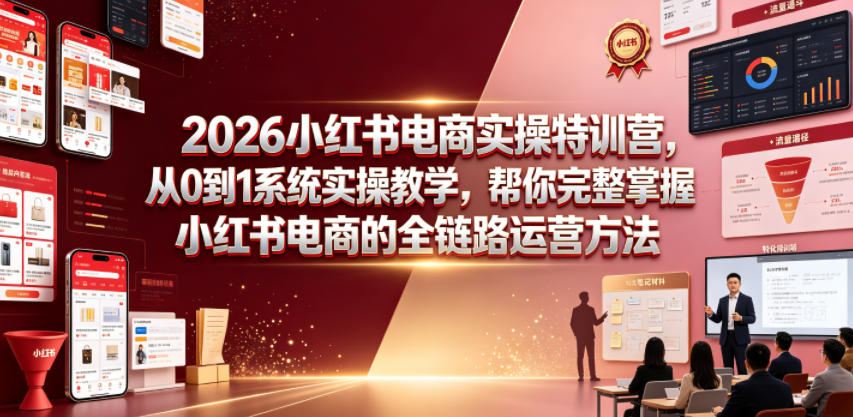 2026小红书电商实操特训营，从0到1系统实操教学，帮你完整掌握小红书电商的全链路运营方法-沧海聊项目