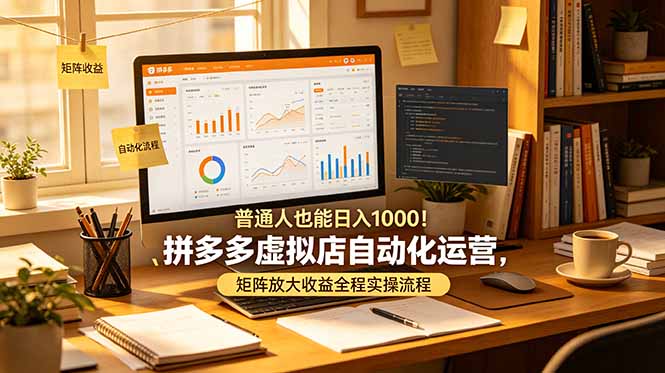 普通人也能日入 1000！拼多多虚拟店自动化运营，矩阵放大收益全程实操流程-沧海聊项目