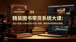 精装图书带货系统大课：定位+选品+文案+配音+实拍+剪辑，爆款图书短视频全链路-沧海聊项目