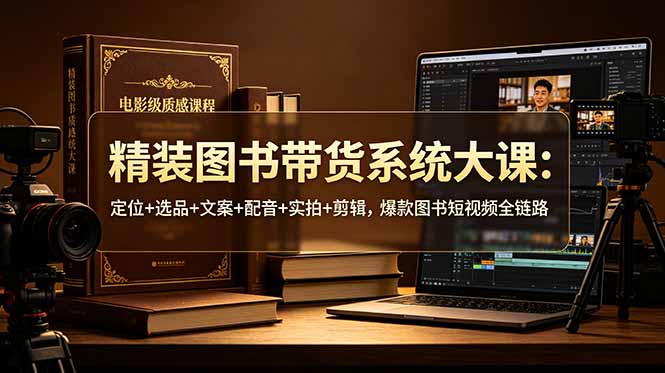 精装图书带货系统大课：定位+选品+文案+配音+实拍+剪辑，爆款图书短视频全链路-沧海聊项目