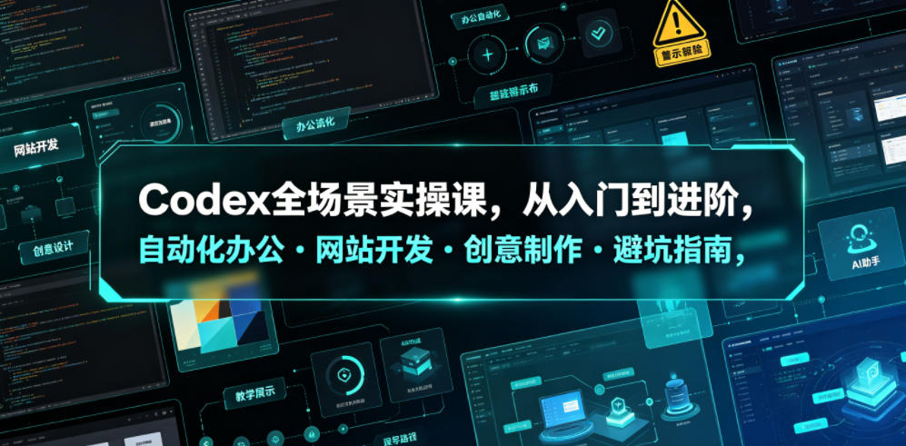Codex全场景实操课，从入门到进阶，自动化办公・网站开发・创意制作・避坑指南，全流程教学-沧海聊项目